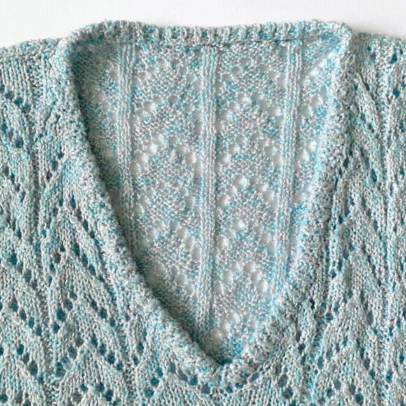 Vintage Knit Sweater V Neck Vest Scandi Copenhagen Coastal Grandma Cottagecore - Picture 3 of 9